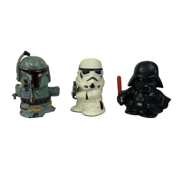 Star Wars Palm Talker Boba Fett Stormtrooper Darth Vader 4in Figures By Tomy - Picture 1 of 11